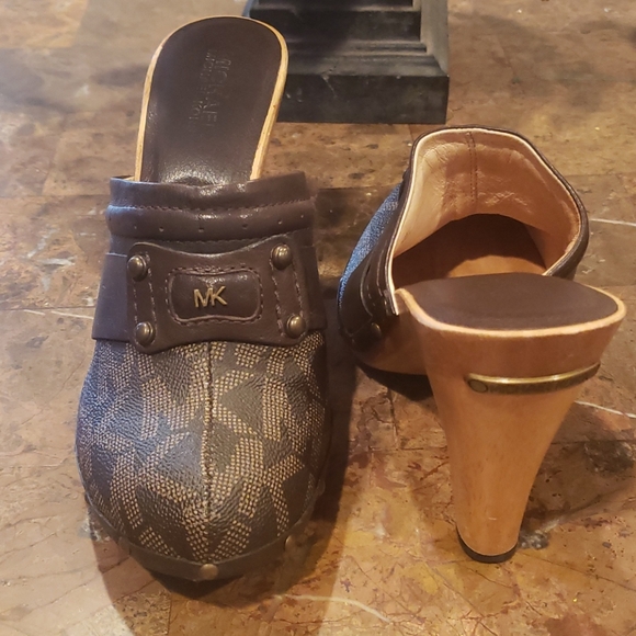 Michael Kors Shoes - MICHAEL KORS WOOD HEELED CLOGS.  7.5